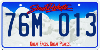 SD license plate 76MO13