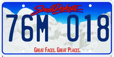 SD license plate 76MO18