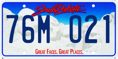 SD license plate 76MO21