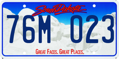 SD license plate 76MO23