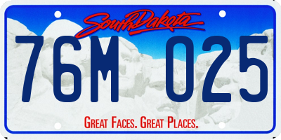 SD license plate 76MO25