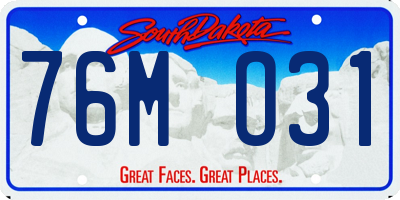 SD license plate 76MO31