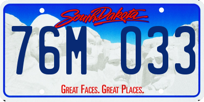 SD license plate 76MO33