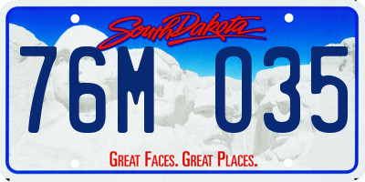 SD license plate 76MO35