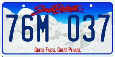 SD license plate 76MO37
