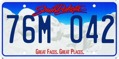 SD license plate 76MO42
