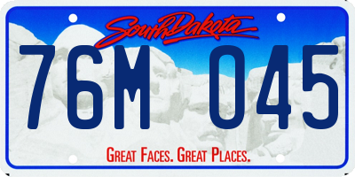 SD license plate 76MO45