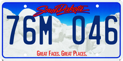 SD license plate 76MO46