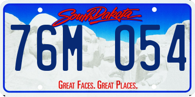 SD license plate 76MO54
