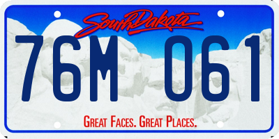 SD license plate 76MO61
