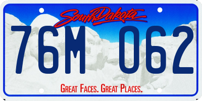 SD license plate 76MO62