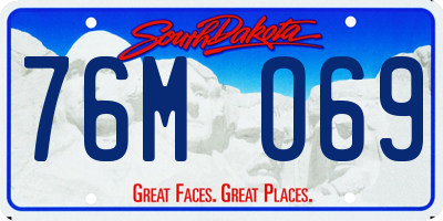 SD license plate 76MO69