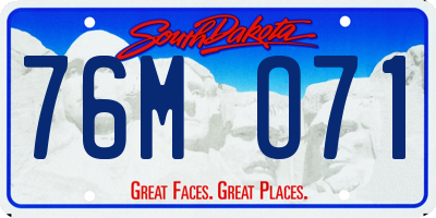 SD license plate 76MO71