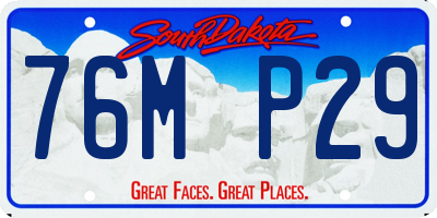 SD license plate 76MP29