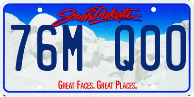 SD license plate 76MQ00