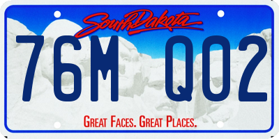 SD license plate 76MQ02