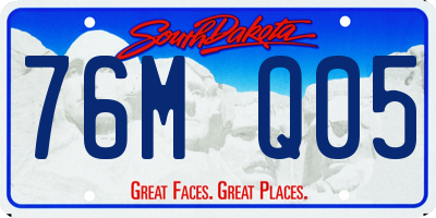 SD license plate 76MQ05