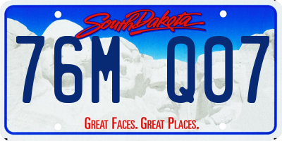 SD license plate 76MQ07