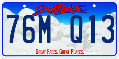 SD license plate 76MQ13