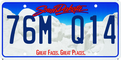 SD license plate 76MQ14