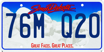 SD license plate 76MQ20
