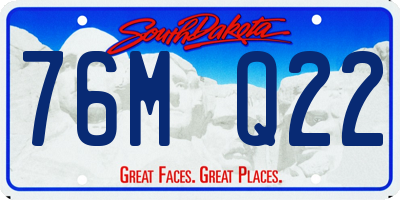 SD license plate 76MQ22