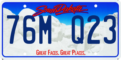 SD license plate 76MQ23