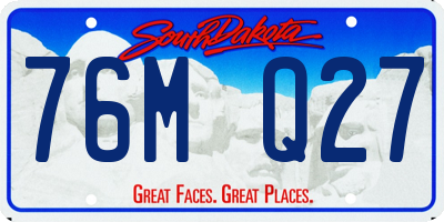 SD license plate 76MQ27