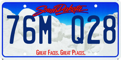 SD license plate 76MQ28