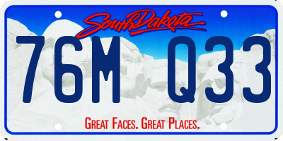SD license plate 76MQ33