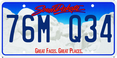 SD license plate 76MQ34