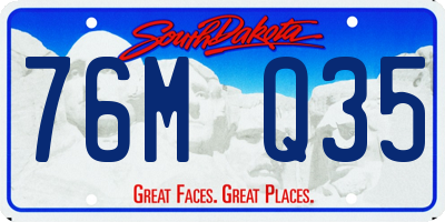 SD license plate 76MQ35