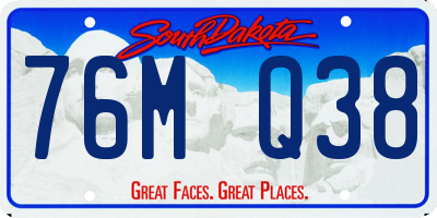 SD license plate 76MQ38