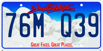 SD license plate 76MQ39