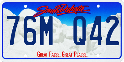 SD license plate 76MQ42