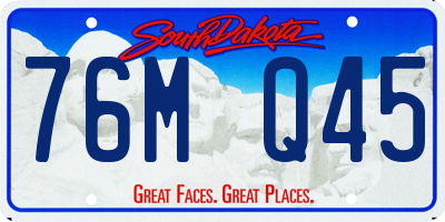 SD license plate 76MQ45