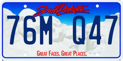 SD license plate 76MQ47