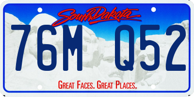 SD license plate 76MQ52