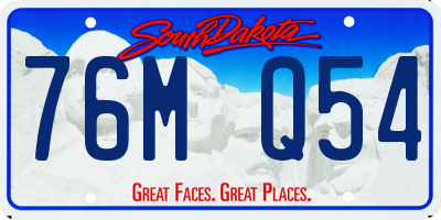 SD license plate 76MQ54