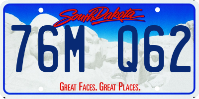 SD license plate 76MQ62