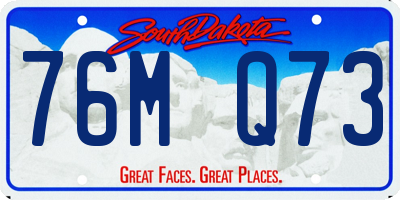 SD license plate 76MQ73