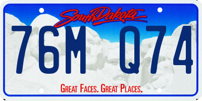 SD license plate 76MQ74