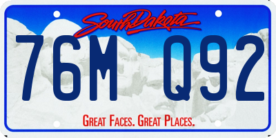 SD license plate 76MQ92