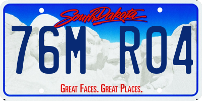 SD license plate 76MR04