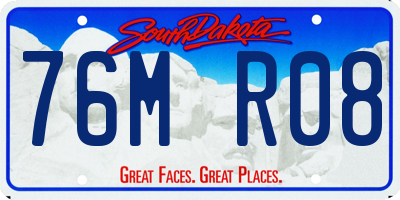SD license plate 76MR08