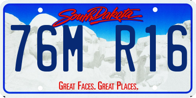 SD license plate 76MR16