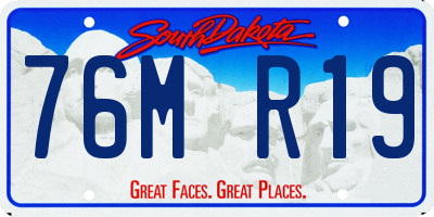 SD license plate 76MR19