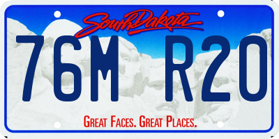 SD license plate 76MR20