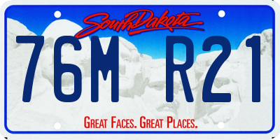 SD license plate 76MR21