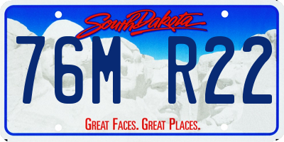 SD license plate 76MR22